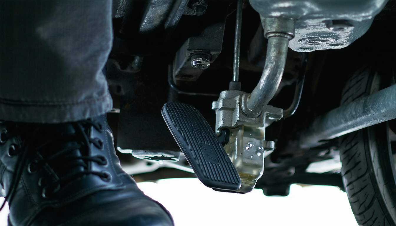 découvrez les causes possibles d'une pédale de frein enfoncée, entre bulles d'air dans le circuit et maître-cylindre défaillant, et apprenez comment diagnostiquer et résoudre ces problèmes pour garantir votre sécurité.