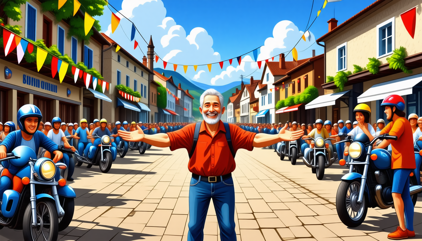 découvrez l'accueil chaleureux réservé par la ville de rieux aux motards de la madone lors de leur arrivée, un événement convivial et festif qui rassemble passionnés et habitants dans une ambiance unique.