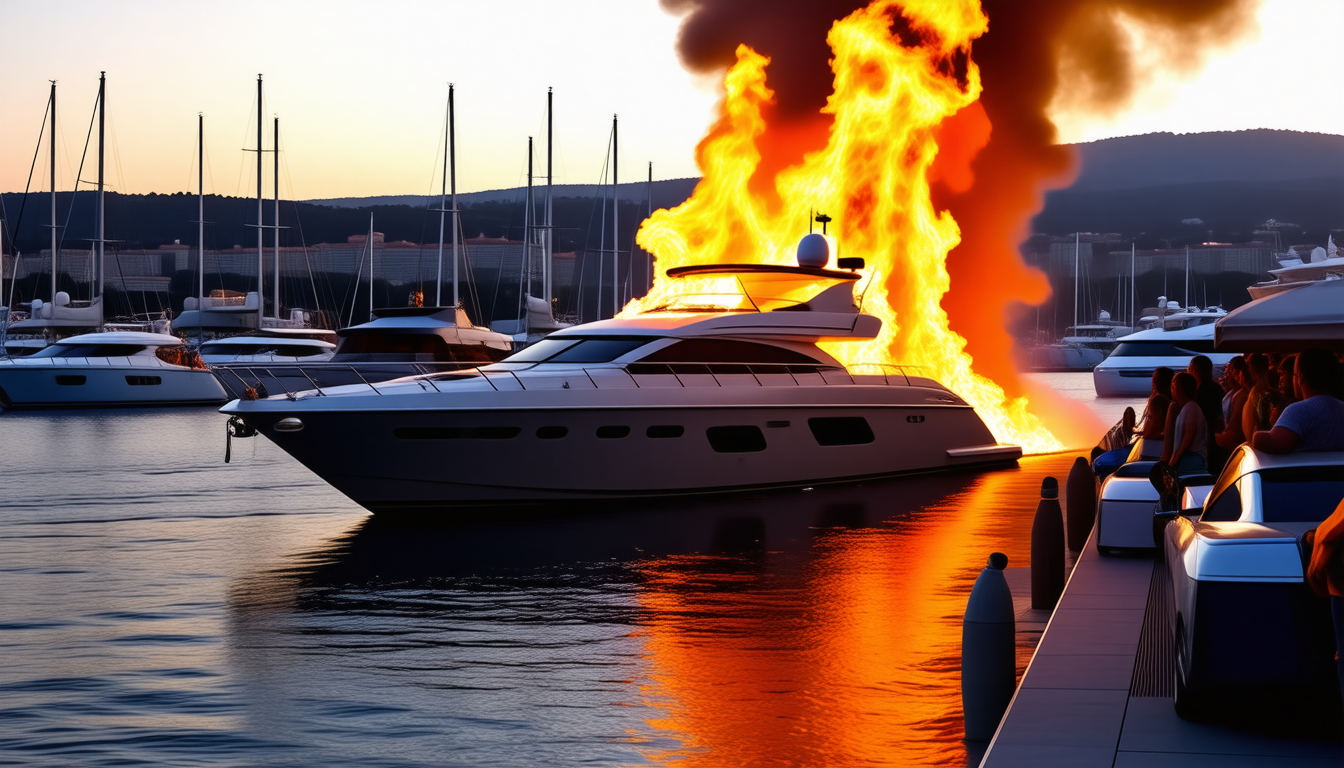 découvrez l'incident troublant d'un yacht de luxe s'embrasant au cœur du glamour saint-tropezien. plongez dans une histoire captivante mêlant luxe, drame et la beauté du célèbre port méditerranéen.